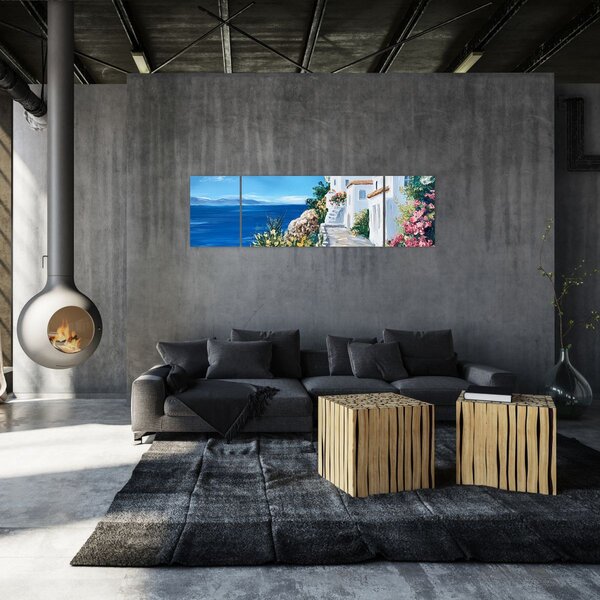 Obraz - Uliczka nad morzem (170x50 cm)