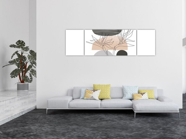 Obraz - Line art flowers N⁰2 (170x50 cm)