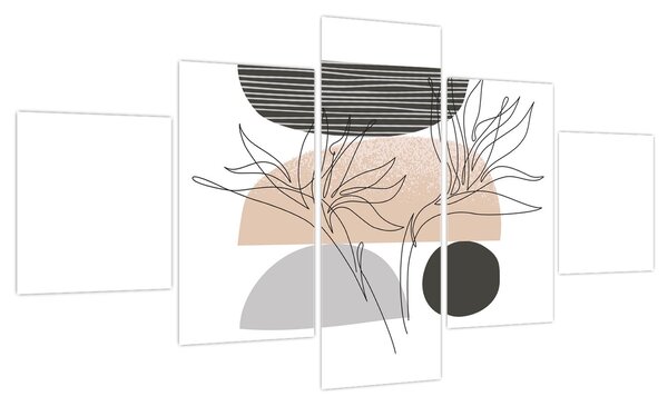 Obraz - Line art flowers N⁰2 (125x70 cm)