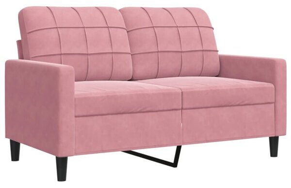 Sofa 2-osobowa, rÃ³Å¼owy, 120 cm, tapicerowana aksamitem