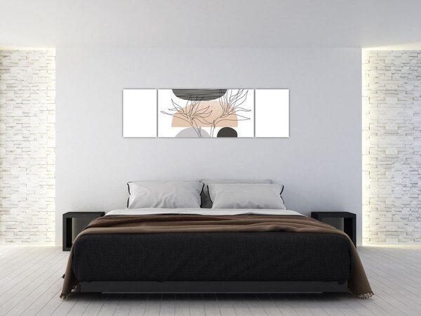 Obraz - Line art flowers N⁰2 (170x50 cm)