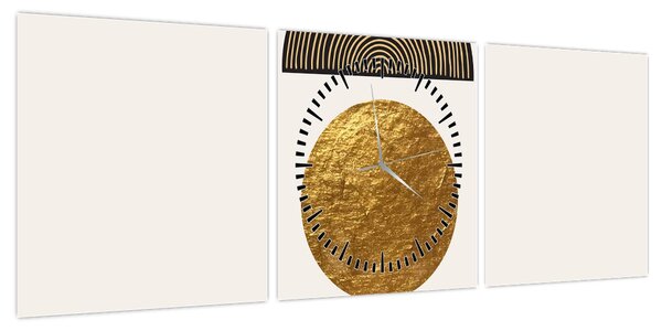 Obraz - Złota ozdoba N⁰1 (z zegarem) (90x30 cm)