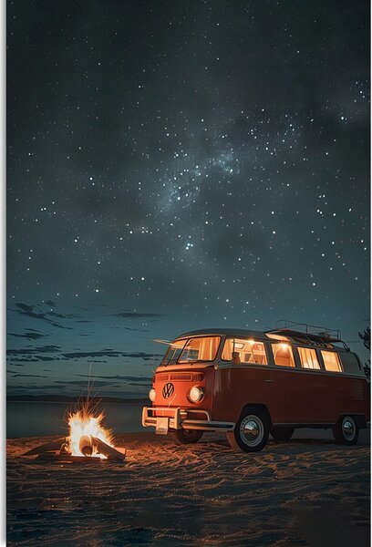Obraz zdjęcie obrazu pod nocnym niebem - Volkswagen T1