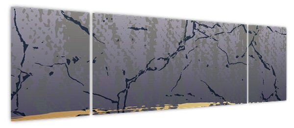 Obraz - Niebiesko-złota abstrakcja N⁰1 (170x50 cm)