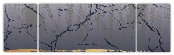 Obraz - Niebiesko-złota abstrakcja N⁰1 (170x50 cm)