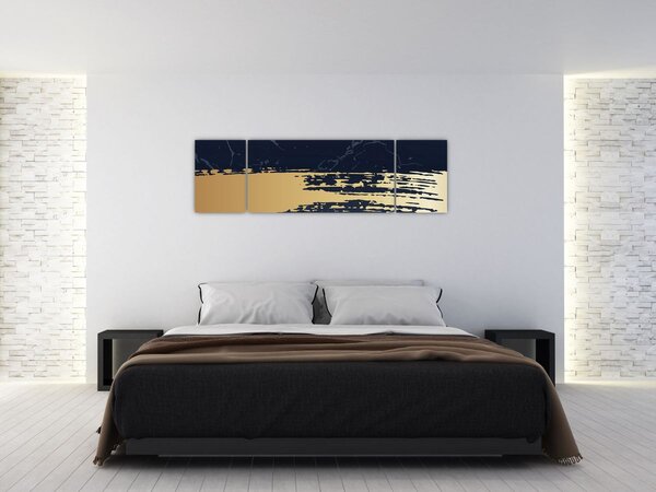 Obraz - Niebiesko-złota abstrakcja N⁰2 (170x50 cm)