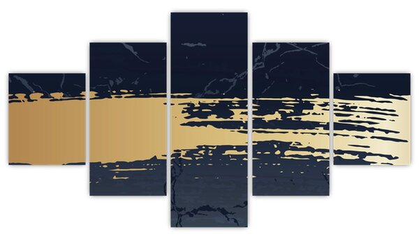 Obraz - Niebiesko-złota abstrakcja N⁰2 (125x70 cm)