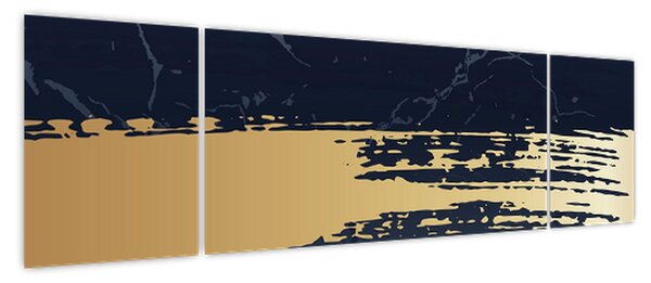 Obraz - Niebiesko-złota abstrakcja N⁰2 (170x50 cm)