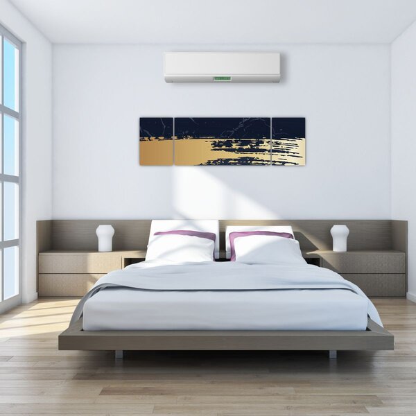 Obraz - Niebiesko-złota abstrakcja N⁰2 (170x50 cm)