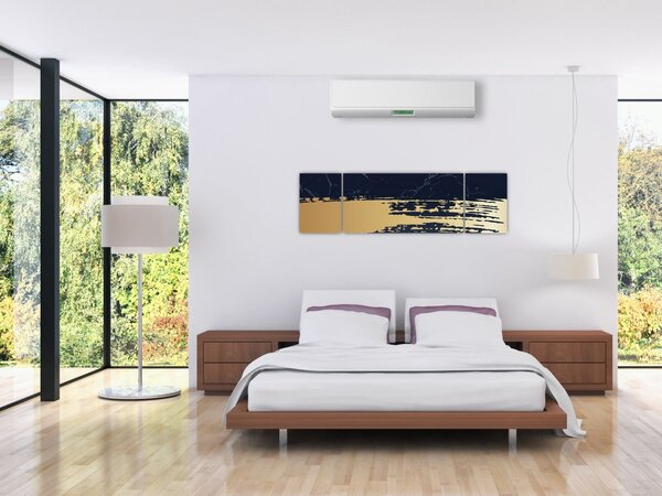 Obraz - Niebiesko-złota abstrakcja N⁰2 (170x50 cm)