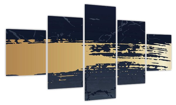 Obraz - Niebiesko-złota abstrakcja N⁰2 (125x70 cm)
