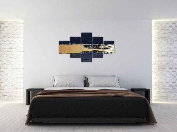 Obraz - Niebiesko-złota abstrakcja N⁰2 (125x70 cm)