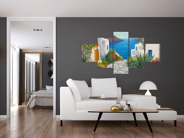 Obraz - Grecka uliczka (125x70 cm)