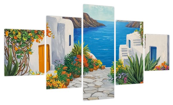 Obraz - Grecka uliczka (125x70 cm)