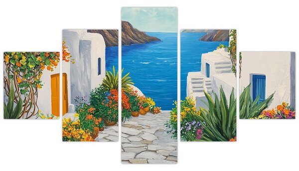 Obraz - Grecka uliczka (125x70 cm)