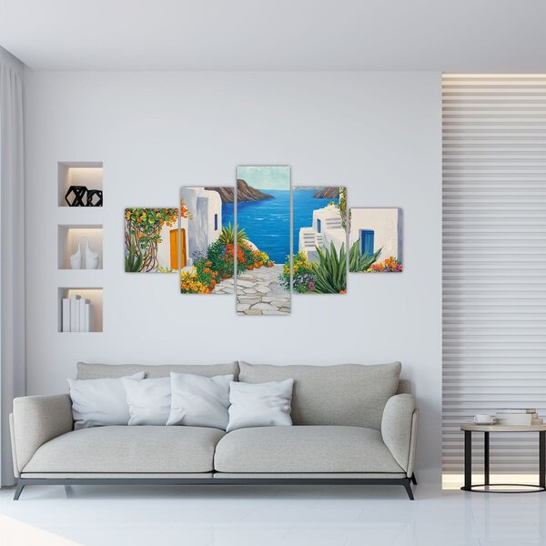 Obraz - Grecka uliczka (125x70 cm)