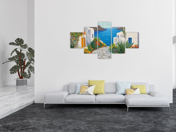 Obraz - Grecka uliczka (125x70 cm)