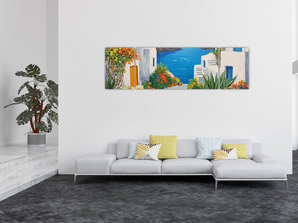 Obraz - Grecka uliczka (170x50 cm)