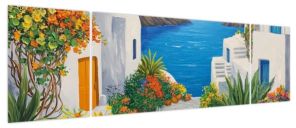 Obraz - Grecka uliczka (170x50 cm)