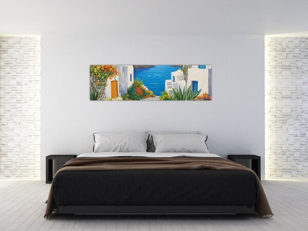 Obraz - Grecka uliczka (170x50 cm)