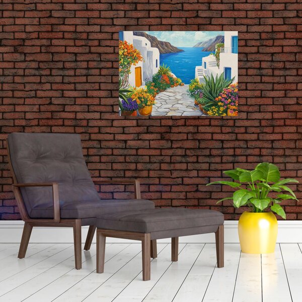 Obraz - Grecka uliczka (70x50 cm)