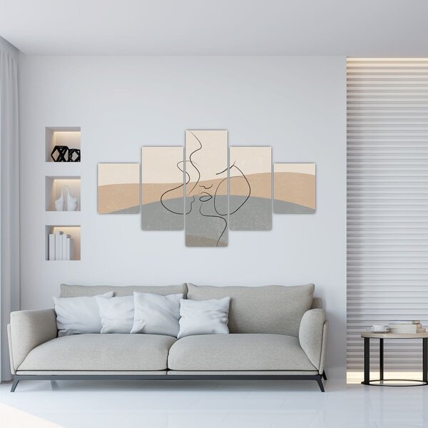 Obraz - Line art kiss (125x70 cm)