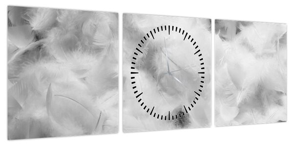 Obraz - Chmury piór (z zegarem) (90x30 cm)