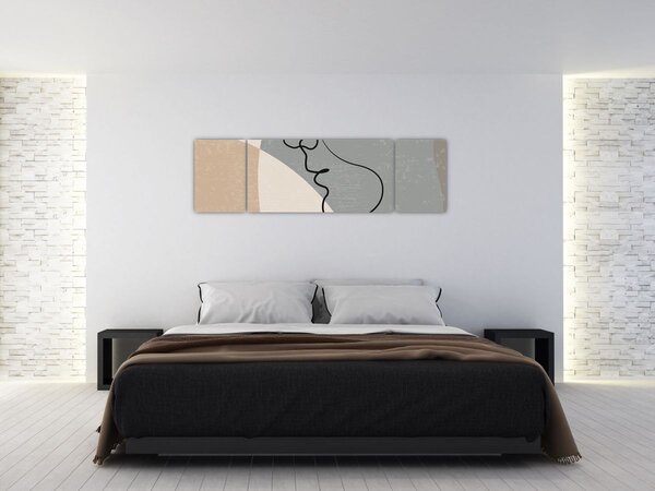 Obraz - Line art dwie twarze (170x50 cm)