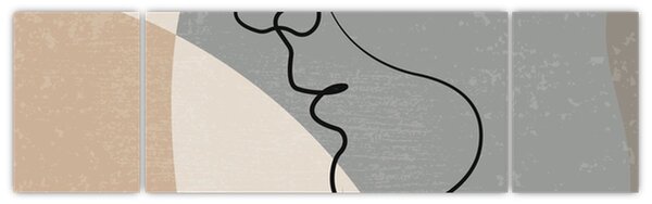 Obraz - Line art dwie twarze (170x50 cm)