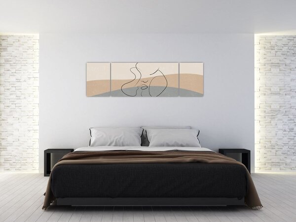 Obraz - Line art kiss (170x50 cm)
