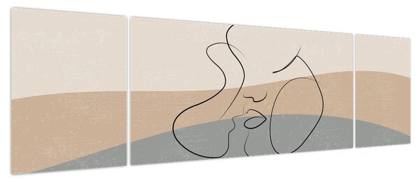 Obraz - Line art kiss (170x50 cm)