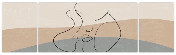 Obraz - Line art kiss (170x50 cm)
