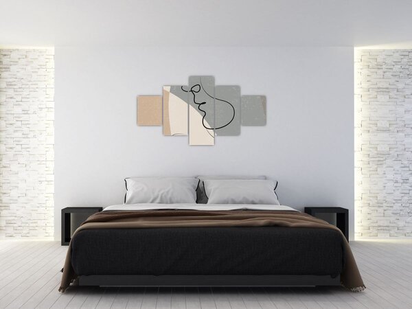 Obraz - Line art dwie twarze (125x70 cm)