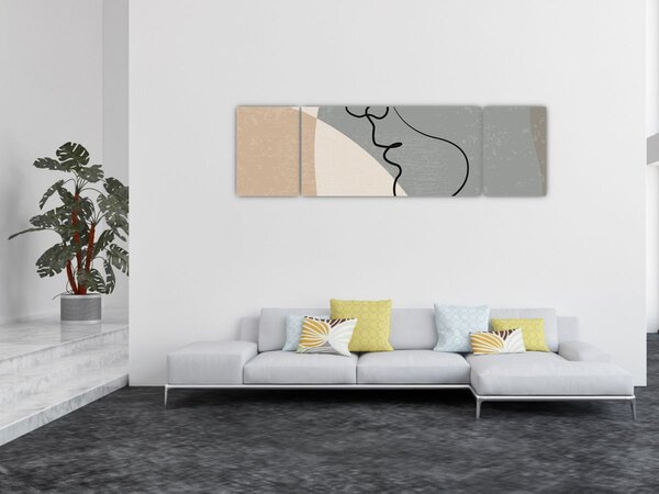 Obraz - Line art dwie twarze (170x50 cm)
