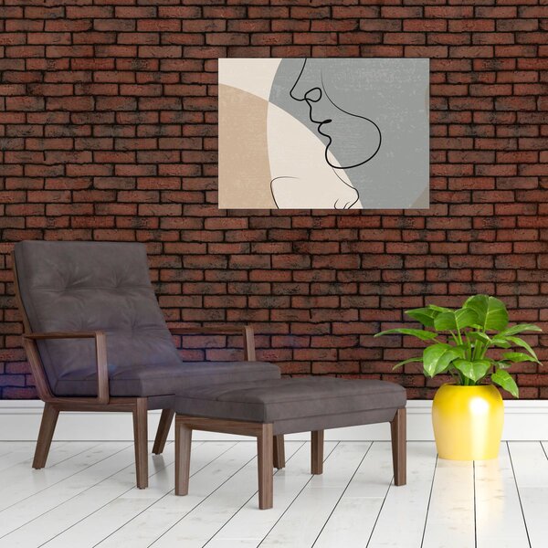 Obraz - Line art dwie twarze (70x50 cm)