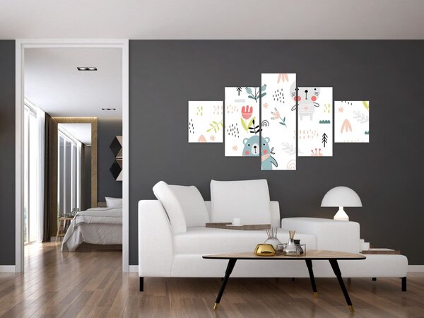 Obraz - Zwierzęta na łące (125x70 cm)