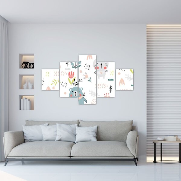 Obraz - Zwierzęta na łące (125x70 cm)