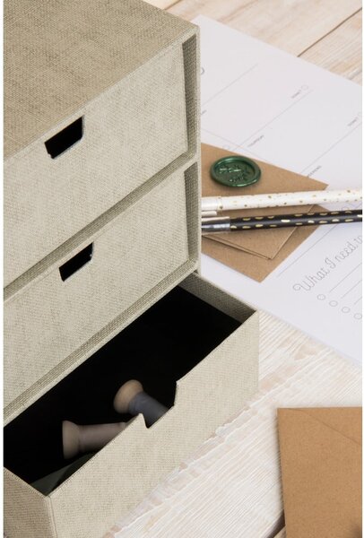 Beżowy organizer z 3 szufladkami Bigso Box of Sweden Ingrid