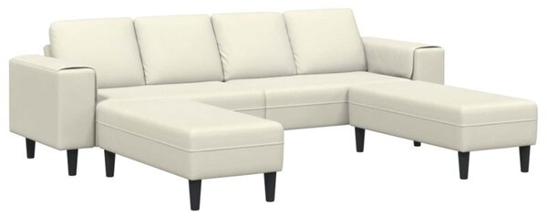Nowoczesna sofa do salonu w kremowym kolorze z poduszkami i podÅokietnikami z poliesteru