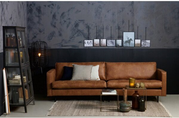 Brązowa sofa z imitacji skóry 277 cm Rodeo – WOOOD