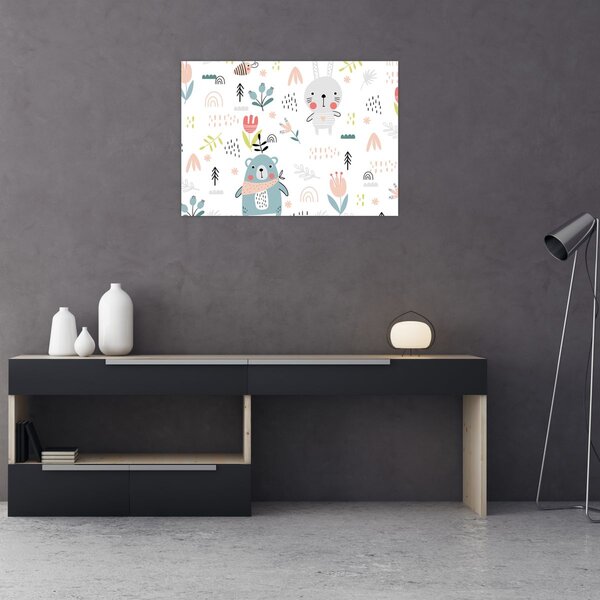 Obraz - Zwierzęta na łące (70x50 cm)