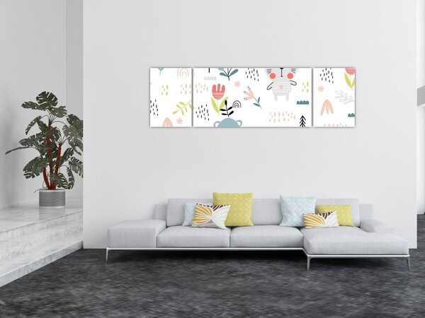 Obraz - Zwierzęta na łące (170x50 cm)