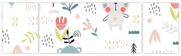 Obraz - Zwierzęta na łące (170x50 cm)