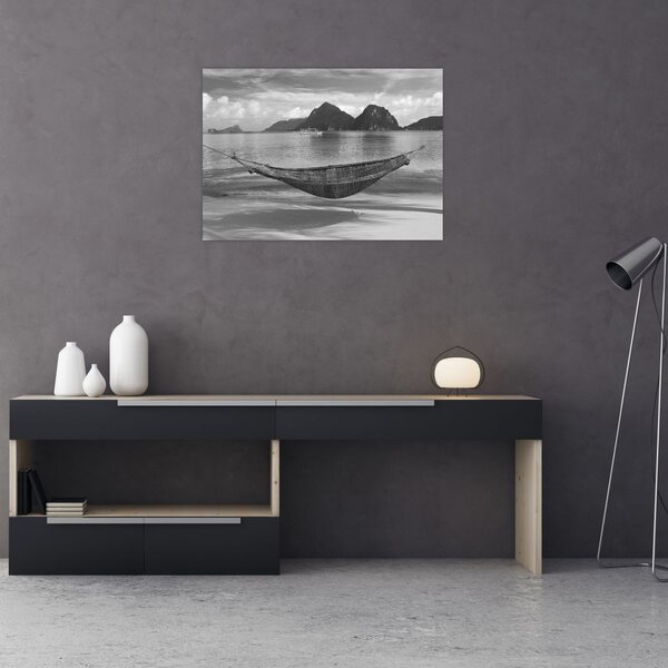 Obraz - Hamak na plaży (70x50 cm)
