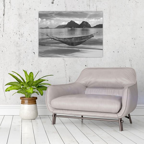 Obraz - Hamak na plaży (70x50 cm)