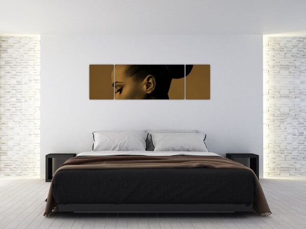 Obraz - Kobieta z profilu (170x50 cm)