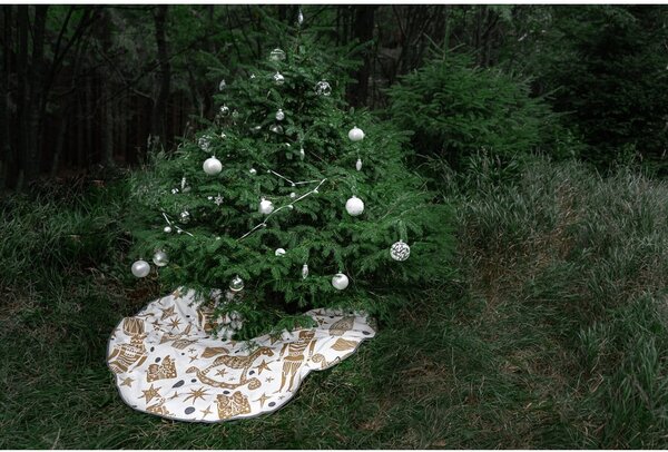 Bawełniany dywan pod choinkę Butter Kings Golden Nut Cracker, ø 130 cm