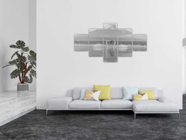 Obraz - Zakochane łabędzie (125x70 cm)