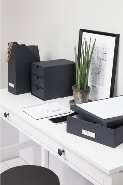 Ciemnoszary organizer z 3 szufladkami Bigso Box of Sweden Ingrid