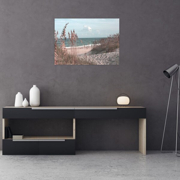 Obraz - Różowa plaża (70x50 cm)